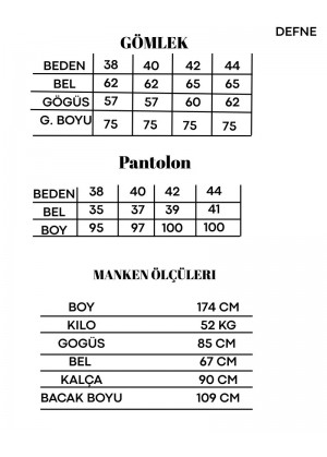 Kadın Oversize Gömlek Pantolon Takım - Bebe mavi Beyaz Çizgili Günlük Giyim 38-44 Beden