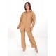 Kadın Luna Oversize Gömlek Pantolon Takım - Camel 38-44 Beden