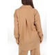 Kadın Luna Oversize Gömlek Pantolon Takım - Camel 38-44 Beden