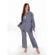 Kadın Luna Oversize Gömlek Pantolon Takım - Füme 38-44 Beden