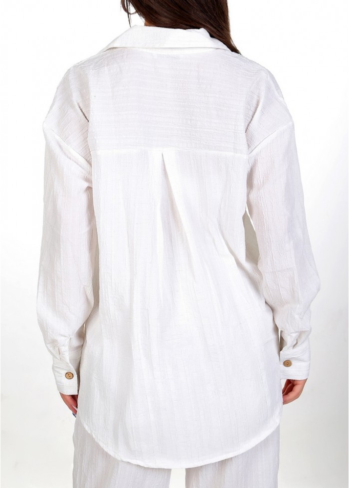Kadın Luna Oversize Gömlek Pantolon Takım - Ketenli 38-44 Beden