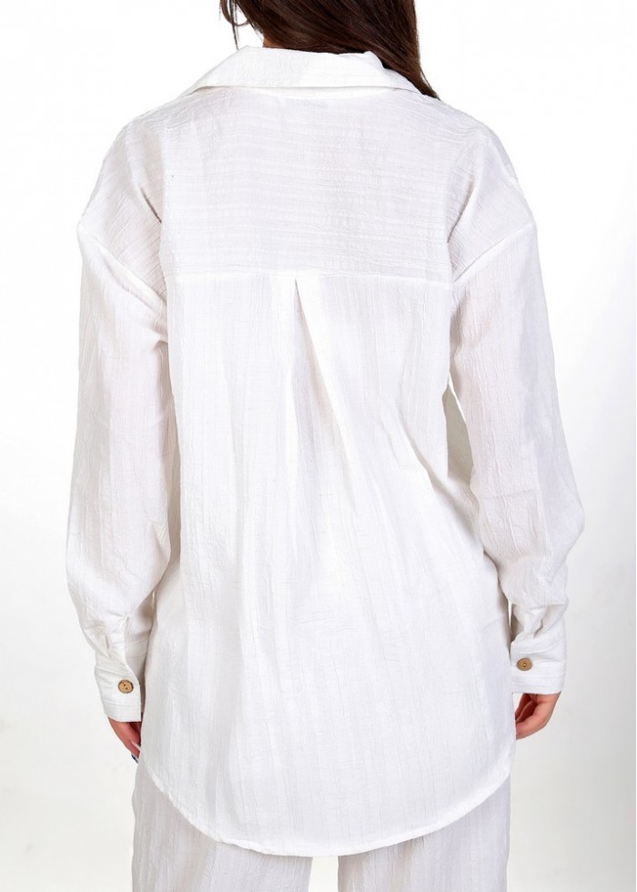 Kadın Luna Oversize Gömlek Pantolon Takım - Ketenli 38-44 Beden
