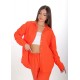 Kadın Luna Oversize Gömlek Pantolon Takım - Turuncu 38-44 Beden