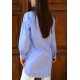Oversize Çizgili Poplin Gömlek - Bebe Mavisi 