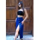Bold Cut Yandan Düğmeli Denim Etek – Koyu Mavi