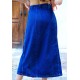 Bold Cut Yandan Düğmeli Denim Etek – Koyu Mavi