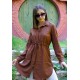 Kadın Fit Şık ve Rahat Bağlamalı Tunik – Kahverengi