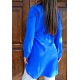 Kadın Fit Şık ve Rahat Bağlamalı Tunik – Saks Mavisi