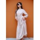 Royal Bloom – Kadın Elegance Kuşak Detaylı Elbise – Bej