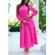 Royal Bloom – Kadın Elegance Kuşak Detaylı Elbise – Fuşya