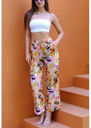 Kadın Bohem Yazlık Viskon Pantolon – Renk Seçenekli - Desen14