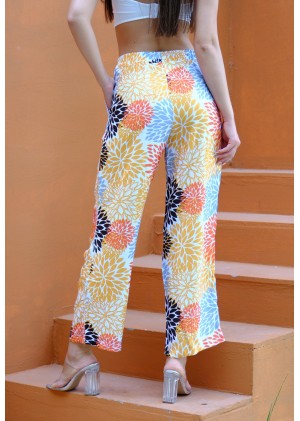 Kadın Bohem Yazlık Viskon Pantolon – Renk Seçenekli - Desen2