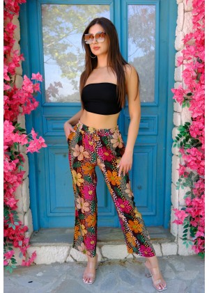 Kadın Bohem Yazlık Viskon Pantolon – Renk Seçenekli - Desen24