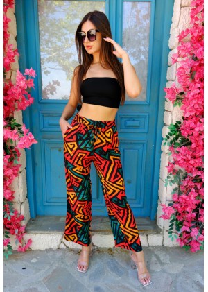 Kadın Bohem Yazlık Viskon Pantolon – Renk Seçenekli - Desen29