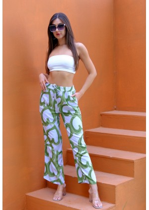 Kadın Bohem Yazlık Viskon Pantolon – Renk Seçenekli - Desen4