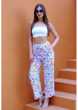 Kadın Bohem Yazlık Viskon Pantolon – Renk Seçenekli - Desen6