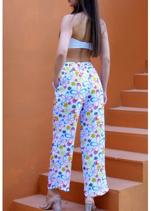 Kadın Bohem Yazlık Viskon Pantolon – Renk Seçenekli - Desen6