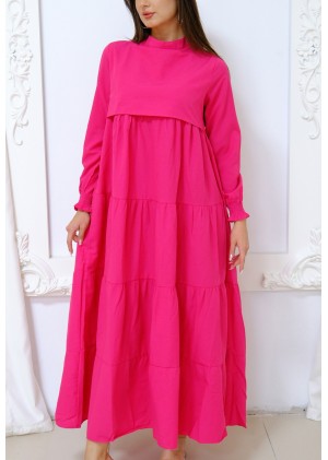 Sedef Tesettür Elbise – Fuşya