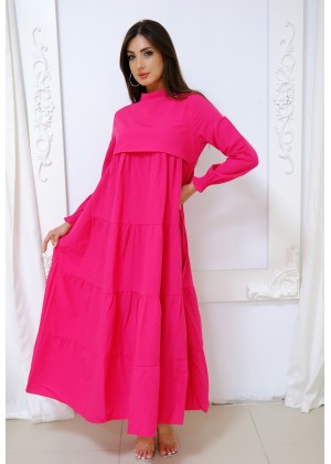Sedef Tesettür Elbise – Fuşya