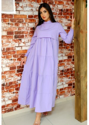 Sedef Tesettür Elbise – Lila