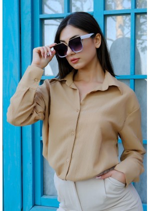 Oversize Kadın Gömlek – Camel