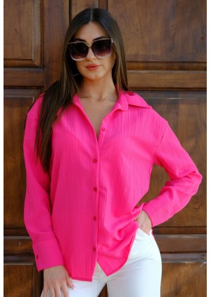 Oversize Kadın Gömlek – Fuşya
