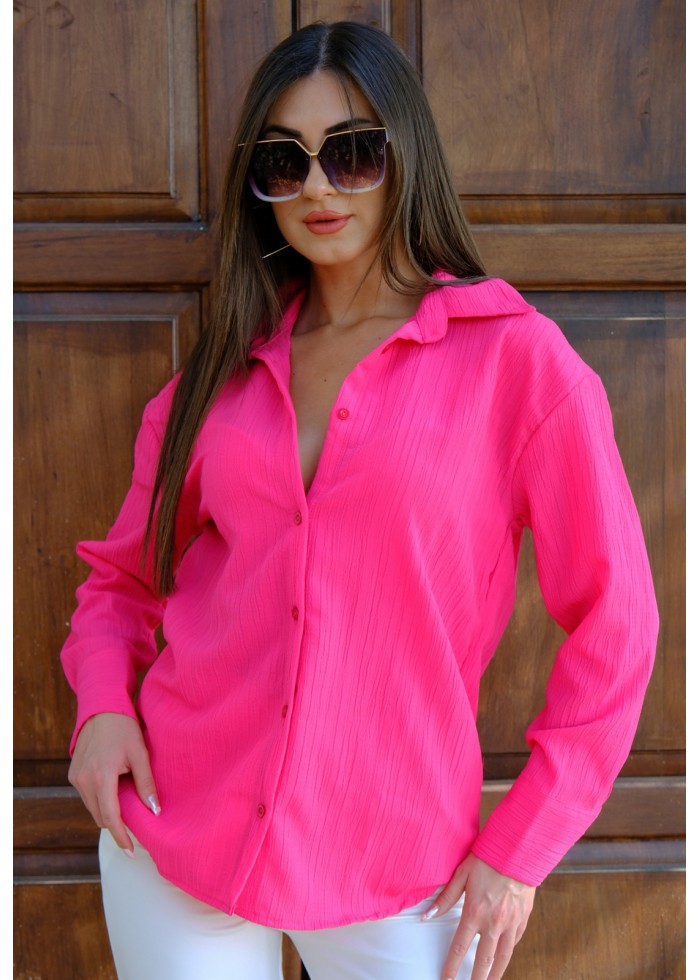 Oversize Kadın Gömlek – Fuşya