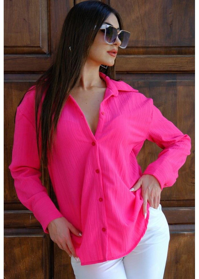 Oversize Kadın Gömlek – Fuşya