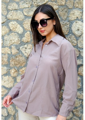 Oversize Kadın Gömlek – Nohut