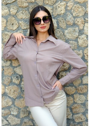 Oversize Kadın Gömlek – Nohut