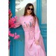 Nakış Detaylı Beli Lastikli Elbise – Pembe